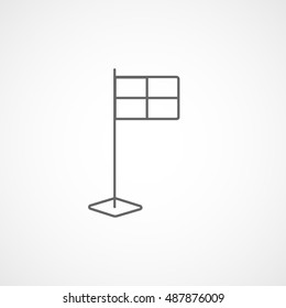 Baseball Flag Line Icon On White Background