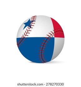 Baseball with flag of Panama, isolated on white background. Vector EPS10 illustration. 