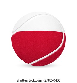 Baseball with flag of Poland, isolated on white background. Vector EPS10 illustration. 