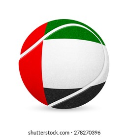 Baseball with flag of United Arab Emirates, isolated on white background. Vector EPS10 illustration. 