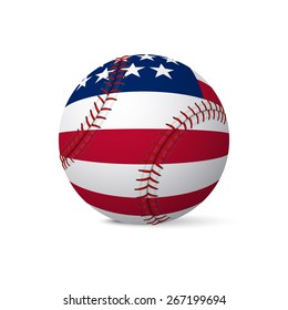 Baseball flag of USA isolated on white background. Vector EPS10 illustration. 