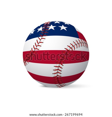 Baseball flag of USA isolated on white background. Vector EPS10 illustration. 