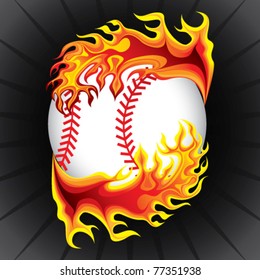 baseball in flame