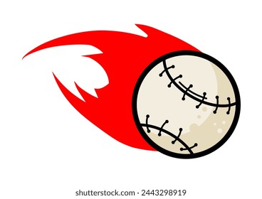 baseball with flame - vector illustration	