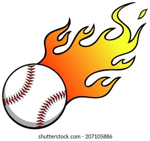 Baseball with Flames