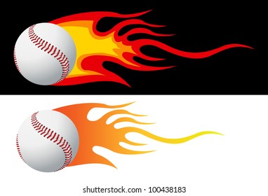 Baseball with flames vector