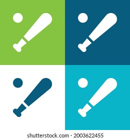 Béisbol Plano de cuatro colores conjunto mínimo de iconos