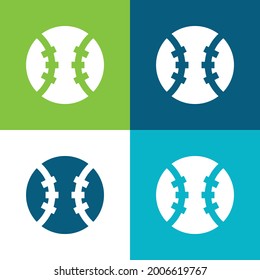Baseball Flat Vier Farbe minimale Icon Set