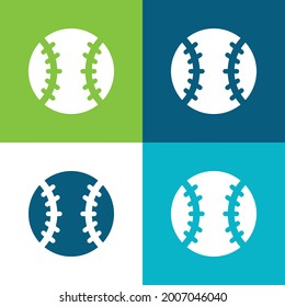 Baseball Flat Vier Farbe minimale Icon Set