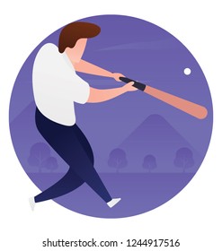 Baseball flat icon design 