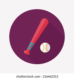Baseball flat icon with long shadow,eps10