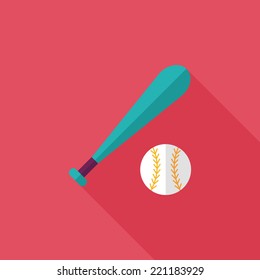baseball flat icon with long shadow,eps10