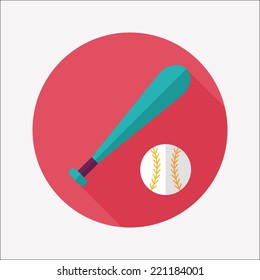 baseball flat icon with long shadow,eps10