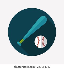 baseball flat icon with long shadow,eps10