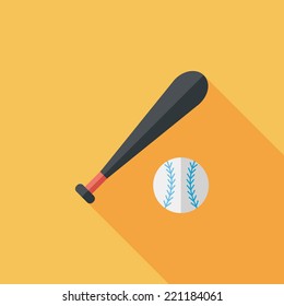 baseball flat icon with long shadow,eps10