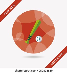 Baseball flat icon with long shadow,eps10