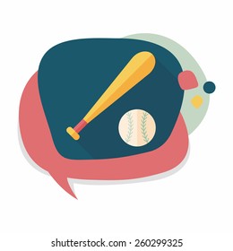 baseball flat icon with long shadow,eps10