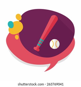 Baseball flat icon with long shadow,eps10