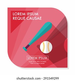 baseball flat icon with long shadow,eps10