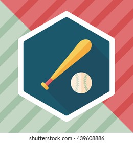 baseball flat icon with long shadow,eps10