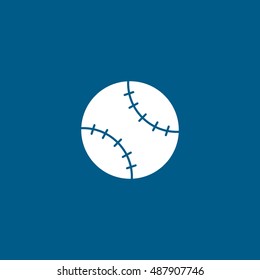 Baseball Flat Icon On Blue Background