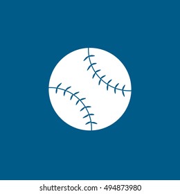 Baseball  Flat Icon On Blue Background