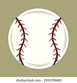 Ilustración vectorial plana de béisbol. Dibujo vectorial de dibujos animados de béisbol para diseño gráfico y elemento decorativo