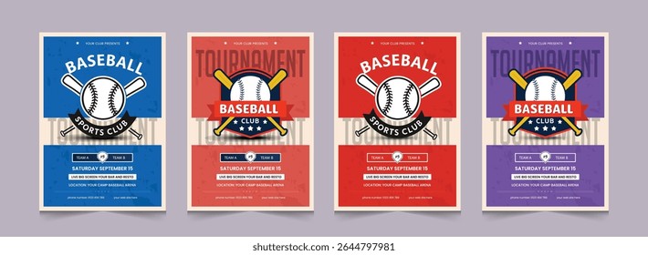 Baseball flyer design template. Baseball Tournament Poster Layouts. Sports Event Poster Layout	