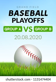 Baseball flyer poster design game tournament. Vector baseball banner sport invitation illustration.