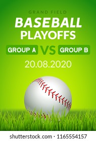 Baseball flyer poster design game tournament. Vector baseball banner sport invitation illustration.