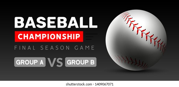 Baseball flyer poster design game tournament. Vector baseball banner sport invitation illustration.