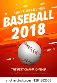 Baseball flyer poster template tournament invitation. Baseball background advertising design banner.