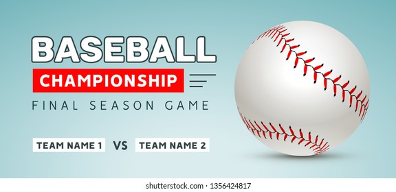 Baseball flyer poster template tournament invitation. Baseball background advertising design banner.