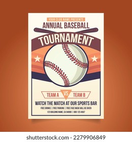 Baseball Flyer and Posters for Tournament or Championship, Sport Event Announcement Banner Design