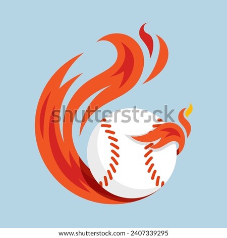 baseball flying fire ball icon Design Vector, Design Concept, Creative Symbol.