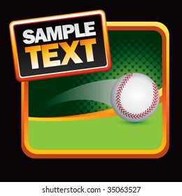 baseball flying on halftone background