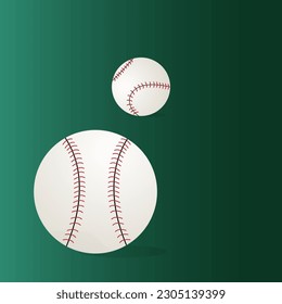 baseball and football on green color background. sport concept. illustration vector