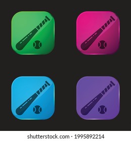 Icono del botón de cuatro colores del béisbol