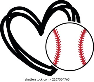 Baseball Frame with Heart I love Baseball