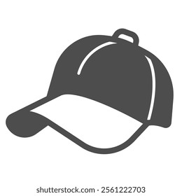 Baseball game cap solid icon, sport headwear concept. Vector graphics. Sportsman hat sign on white background, glyph style icon for mobile or web design