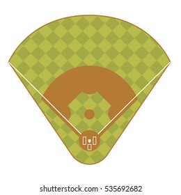 Baseball Game Field Top View. Vector