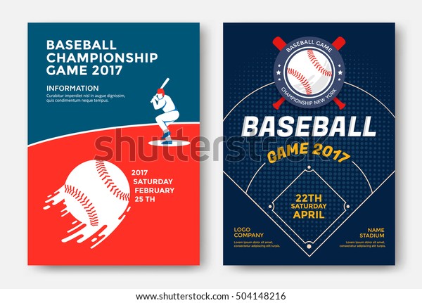Baseball game modern sports posters design.\
Vector illustration.