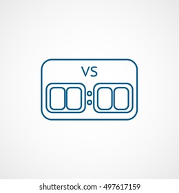 Baseball Game Score Blue Line Icon On White Background