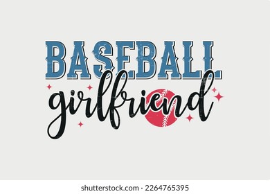 Baseballfreundin Retro Baseball Typografie T-Shirt-Design