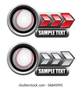baseball glossy arrow web buttons colored silver