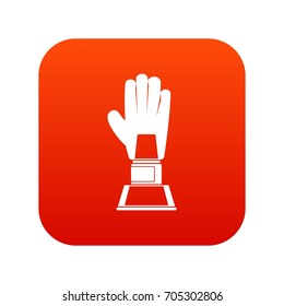 Baseball glove award icon digital red for any design isolated on white vector illustration
