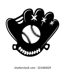 baseball glove ball icon