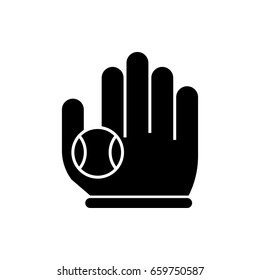 baseball glove and ball icon