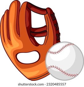 Baseball Glove with Ball illustration