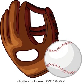 Baseball Glove with Ball illustration